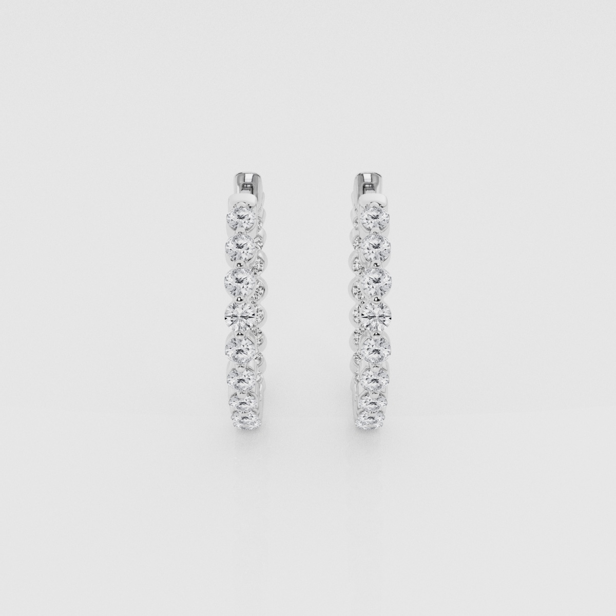 Natural Diamond | 1 ctw Round Inside-Out Floating Hoop Earrings